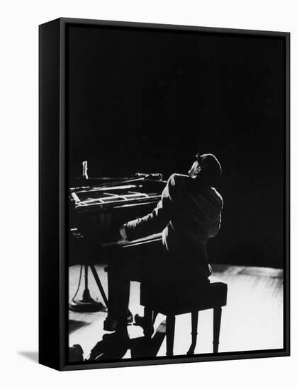 Blind Singer and Jazz Pianist Ray Charles Performing in Concert at Carnegie Hall-Bill Ray-Framed Stretched Canvas