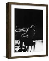 Blind Singer and Jazz Pianist Ray Charles Performing in Concert at Carnegie Hall-Bill Ray-Framed Premium Photographic Print
