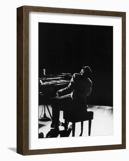 Blind Singer and Jazz Pianist Ray Charles Performing in Concert at Carnegie Hall-Bill Ray-Framed Premium Photographic Print