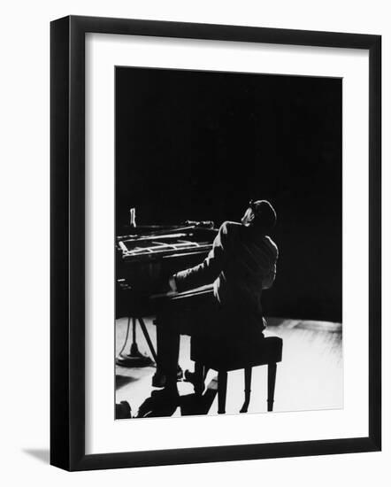 Blind Singer and Jazz Pianist Ray Charles Performing in Concert at Carnegie Hall-Bill Ray-Framed Premium Photographic Print