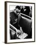 Blind Singer Ray Charles Playing Chess on a Board with Special Niches-Bill Ray-Framed Premium Photographic Print