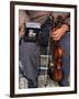 Blind Street Musician Holds His Violin in One Hand and His Collecting Box in the Other-Ian Aitken-Framed Photographic Print