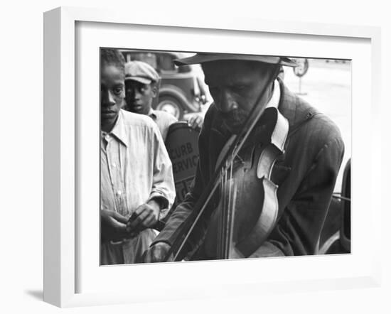 Blind Street Musician, West Memphis, Arkansas, c.1935-Ben Shahn-Framed Photo