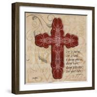 Blingy Cross 1-Diane Stimson-Framed Art Print