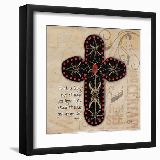 Blingy Cross 2-Diane Stimson-Framed Art Print