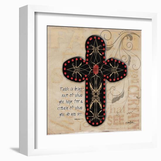 Blingy Cross 2-Diane Stimson-Framed Art Print