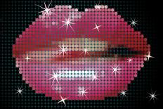Shiny Lips On Screen-Blink Blink-Stretched Canvas