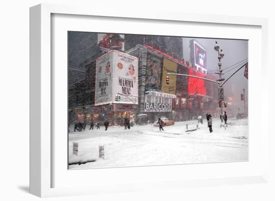 Blizzard on Times Square, 2006-Igor Maloratsky-Framed Art Print