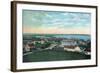 Block Island, Rhode Island - Aerial View of the Town-Lantern Press-Framed Art Print