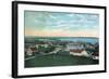 Block Island, Rhode Island - Aerial View of the Town-Lantern Press-Framed Art Print