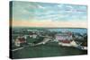 Block Island, Rhode Island - Aerial View of the Town-Lantern Press-Stretched Canvas