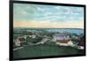 Block Island, Rhode Island - Aerial View of the Town-Lantern Press-Framed Art Print