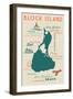 Block Island, Rhode Island and Icons-Lantern Press-Framed Art Print