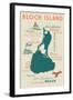 Block Island, Rhode Island and Icons-Lantern Press-Framed Art Print