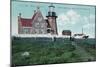 Block Island, Rhode Island - Landhouse View of the South Lighthouse-Lantern Press-Mounted Art Print