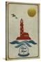 Block Island, Rhode Island - Lighthouse Icon-Lantern Press-Stretched Canvas