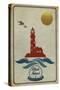 Block Island, Rhode Island - Lighthouse Icon-Lantern Press-Stretched Canvas