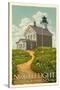 Block Island, Rhode Island - North Light-Lantern Press-Stretched Canvas