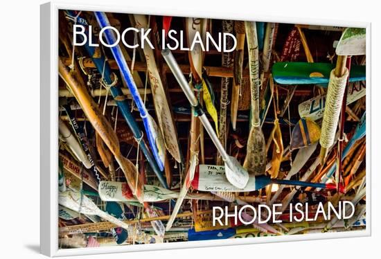 Block Island, Rhode Island - Paddle Photo-Lantern Press-Framed Art Print