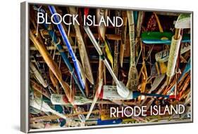 Block Island, Rhode Island - Paddle Photo-Lantern Press-Framed Art Print