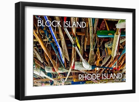 Block Island, Rhode Island - Paddle Photo-Lantern Press-Framed Art Print