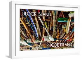 Block Island, Rhode Island - Paddle Photo-Lantern Press-Framed Art Print