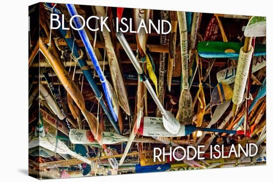 Block Island, Rhode Island - Paddle Photo-Lantern Press-Stretched Canvas