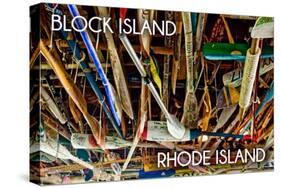 Block Island, Rhode Island - Paddle Photo-Lantern Press-Stretched Canvas