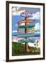 Block Island, Rhode Island - Sign Destinations-Lantern Press-Framed Art Print