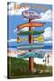 Block Island, Rhode Island - Sign Destinations-Lantern Press-Stretched Canvas