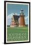 Block Island, Rhode Island - South East Lighthouse - Letterpress-Lantern Press-Framed Art Print