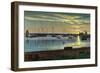 Block Island, Rhode Island - Sunrise at the Old Harbor-Lantern Press-Framed Art Print