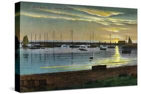 Block Island, Rhode Island - Sunrise at the Old Harbor-Lantern Press-Stretched Canvas