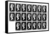 Block of Twenty 'Penny Black' Stamps, 1840-null-Framed Stretched Canvas