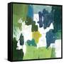 Block Paint I Green Version-PI Studio-Framed Stretched Canvas