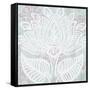 Block Print Lotus II-Leslie Mark-Framed Stretched Canvas