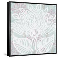 Block Print Lotus II-Leslie Mark-Framed Stretched Canvas