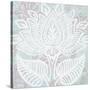 Block Print Lotus II-Leslie Mark-Stretched Canvas