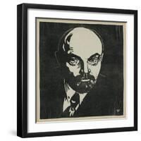 Block Print of Vladimir Lenin-Virna Haffer-Framed Giclee Print