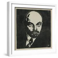 Block Print of Vladimir Lenin-Virna Haffer-Framed Giclee Print