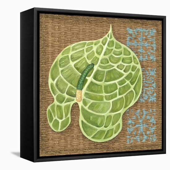 Block Print Palm IV-Chariklia Zarris-Framed Stretched Canvas