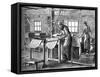 Block Printers at Work, C1880-null-Framed Stretched Canvas