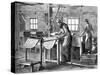 Block Printers at Work, C1880-null-Stretched Canvas