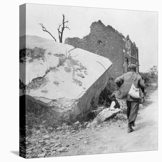 Blockhouse Destroyed by a Mine, Lomme, Near Armentières, France, World War I, C1914-C1918-Nightingale & Co-Stretched Canvas