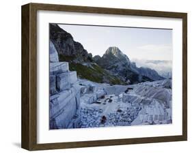 Blocks Being Cut in a Marble Quarry Used By Michaelangelo, Apuan Alps, Tuscany, Italy, Europe-Christian Kober-Framed Photographic Print