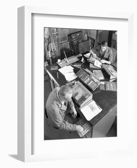 Blocks Being Made Up at a Printing Company, Mexborough, South Yorkshire, 1959-Michael Walters-Framed Photographic Print