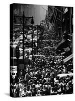 Blocks of Pedestrians Jamming the Sidewalks-Andreas Feininger-Stretched Canvas