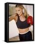 Blond in Boxing Gloves-null-Framed Stretched Canvas