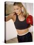 Blond in Boxing Gloves-null-Stretched Canvas