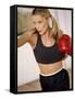 Blond in Boxing Gloves-null-Framed Stretched Canvas